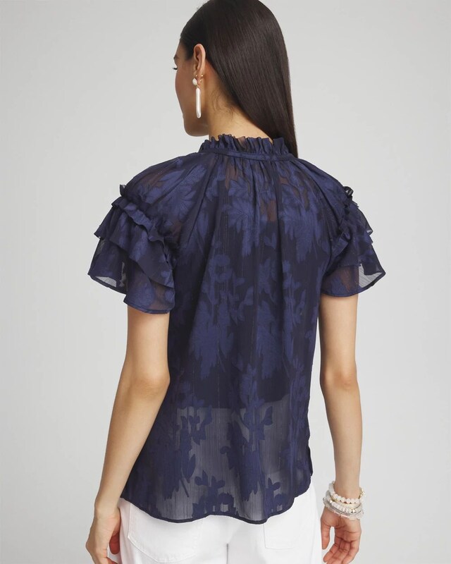 Chiffon Ruffle Neck Blouse - image 3